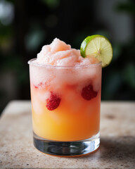 Frozen Margarita - Strawberry/Mango Puree, Wide Glass