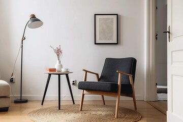 Fototapeta premium Cozy corner with armchair and side table