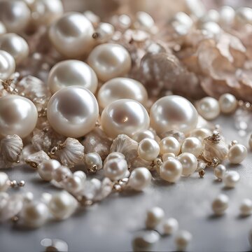 pearl necklace on a white background