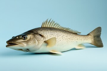 Fototapeta premium A detailed studio shot of a realistic fish is presented here