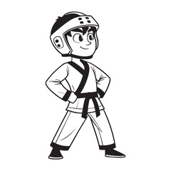 Taekwondo Kid in Fighting Stance