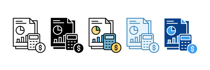 Budget Planning  Icon Set Multiple Style Collection