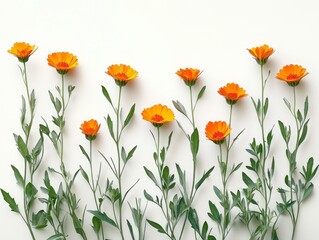 Fototapeta premium flowers on a white background in pastel colors