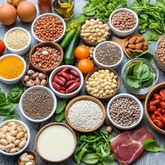 A vibrant assortment of fresh ingredients and spices on display.