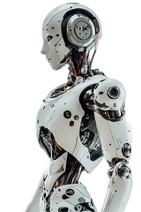 Bipedal Humanoid Robot with Advanced Artificial Intelligence on transparent background