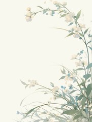 flowers on a white background in pastel colors