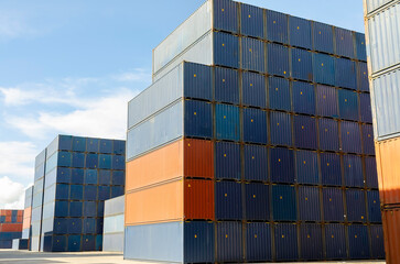 Fototapeta premium Container Cargo for Logistic Import Export concept yard for international shipping businesses