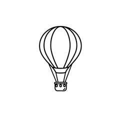 Fototapeta premium Hot air balloon illustration in simple black and white style 