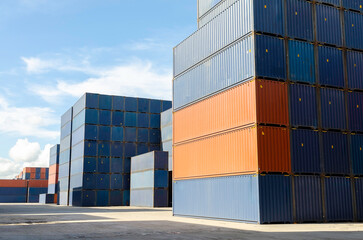 Fototapeta premium Container Cargo for Logistic Import Export concept yard for international shipping businesses