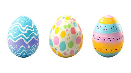 Fototapeta premium Pack of Easter Eggs set Against Transparent Background for Holiday Branding, Festive Design, or Seasonal Marketing