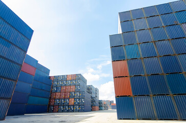 Fototapeta premium Container Cargo for Logistic Import Export concept yard for international shipping businesses