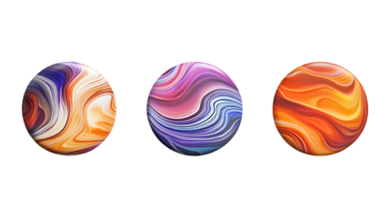 Pack of Circular Badges set Against Transparent Background for Branding, Label Design, or Digital Graphics