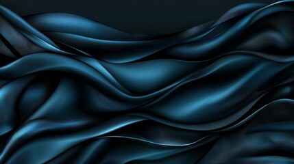 Obraz premium Abstract blue waves - dynamic flowing patterns in dark tones