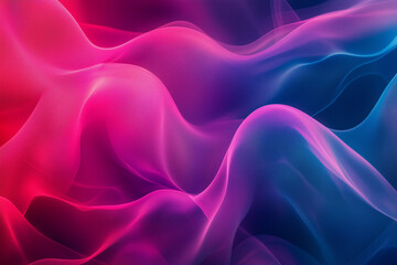 Obraz premium Flowing waveforms in vibrant color transitions of red, blue, and magenta. Ideal for streaming platforms or digital audio brands