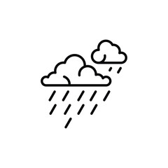 Cloud and rain icon. Simple icon representing a flowing water, ideal for social media, app, and web design. Vector illustration
