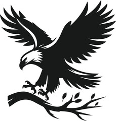Silhouette of a eagle bird animal vector