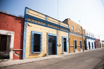 Puebla, Mexico, 1st January 2025: Colored streets and colonial buildings of the city and Mexican capital of Puebla.