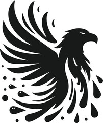 Silhouette of a eagle bird animal vector