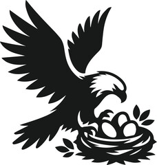 Silhouette of a eagle bird animal vector