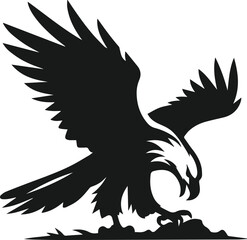 Silhouette of a eagle bird animal vector