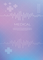 Naklejka premium Modern Gradient Medical Background with ECG Line and Abstract Cross Symbols
