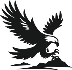 Silhouette of a eagle bird animal vector