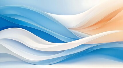 Fototapeta premium Abstract Waves, Blue & Peach