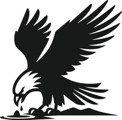 Silhouette of a eagle bird animal vector