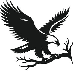 Silhouette of a eagle bird animal vector