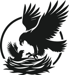 Silhouette of a eagle bird animal vector