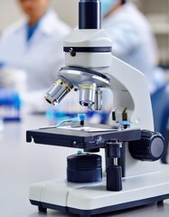 Pharmacy, Medicine & Research, microscope in a laboratory