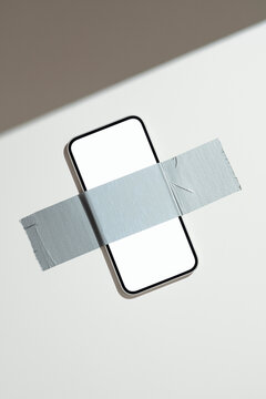 Duct taped smartphone mockup 