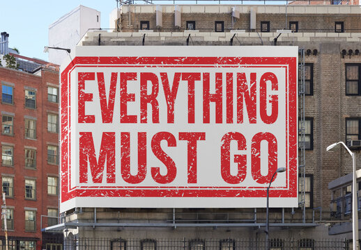 Mockup of a Blank corner Canvas Poster in New York City