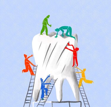 Small characters Fixing the tooth problems 