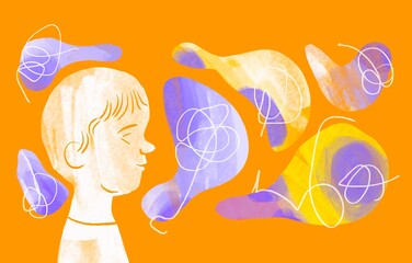 Boy and wonderful word around him