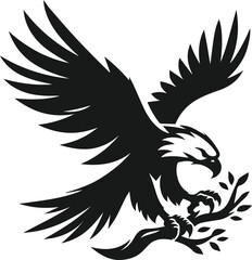 Silhouette of a eagle bird animal vector
