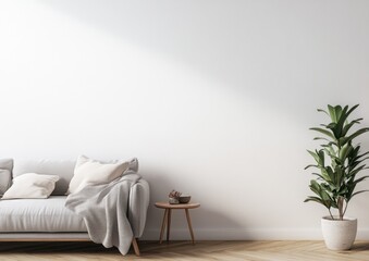 Modern minimalist living room with light, airy feel