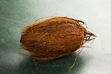Natural exotic brown hairy coconut