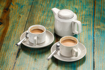 Indian hot masala tea with milk