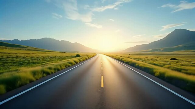 The straight road leading to the distance