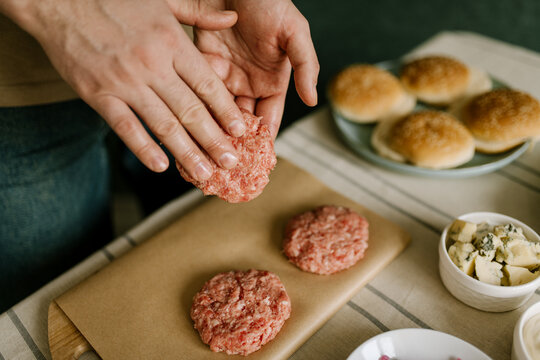 Preparing Fresh Burger