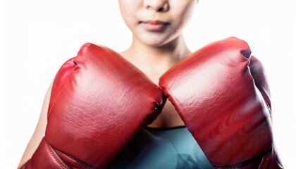 ボクシンググローブを付けた女性