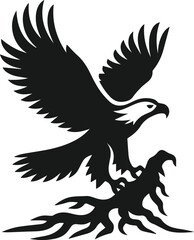 Silhouette of a eagle bird animal vector