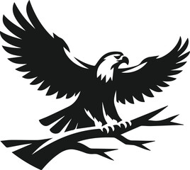 Silhouette of a eagle bird animal vector