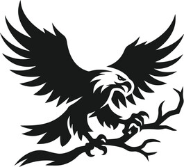 Silhouette of a eagle bird animal vector