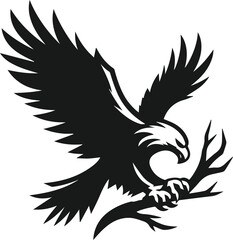 Silhouette of a eagle bird animal vector
