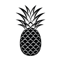 Obraz premium vector illustration of pineapple, isolated on a white background.