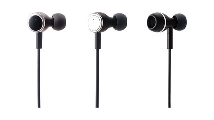 Pack of Earphones set Against Transparent Background for Audio Branding, Tech Marketing, or Digital Product Promotion