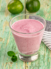 Cold fresh sweet Strawberry smoothie