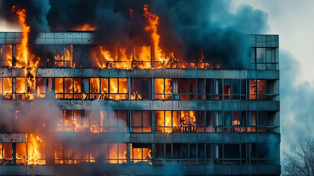A large fire has broken out in the building